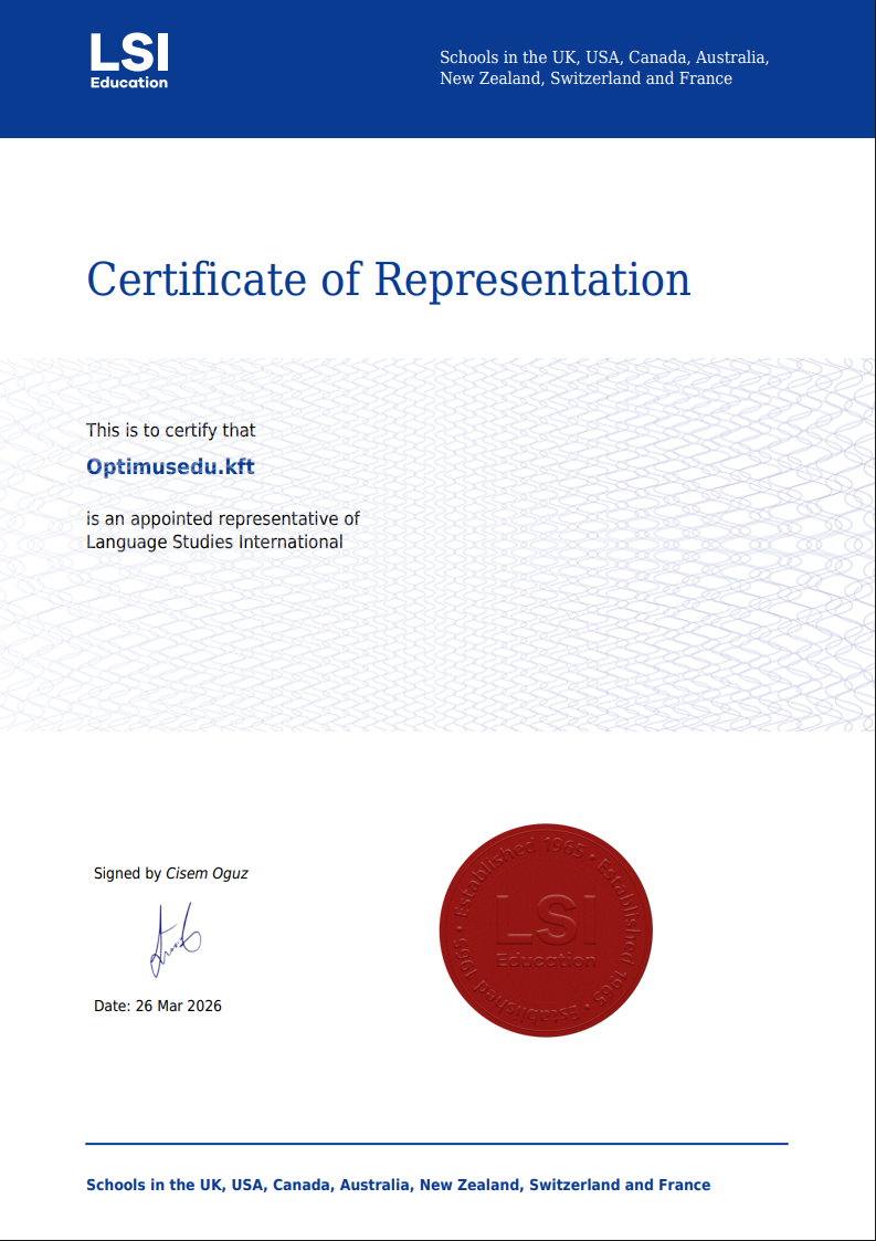 LSI Education Certificate of Representation